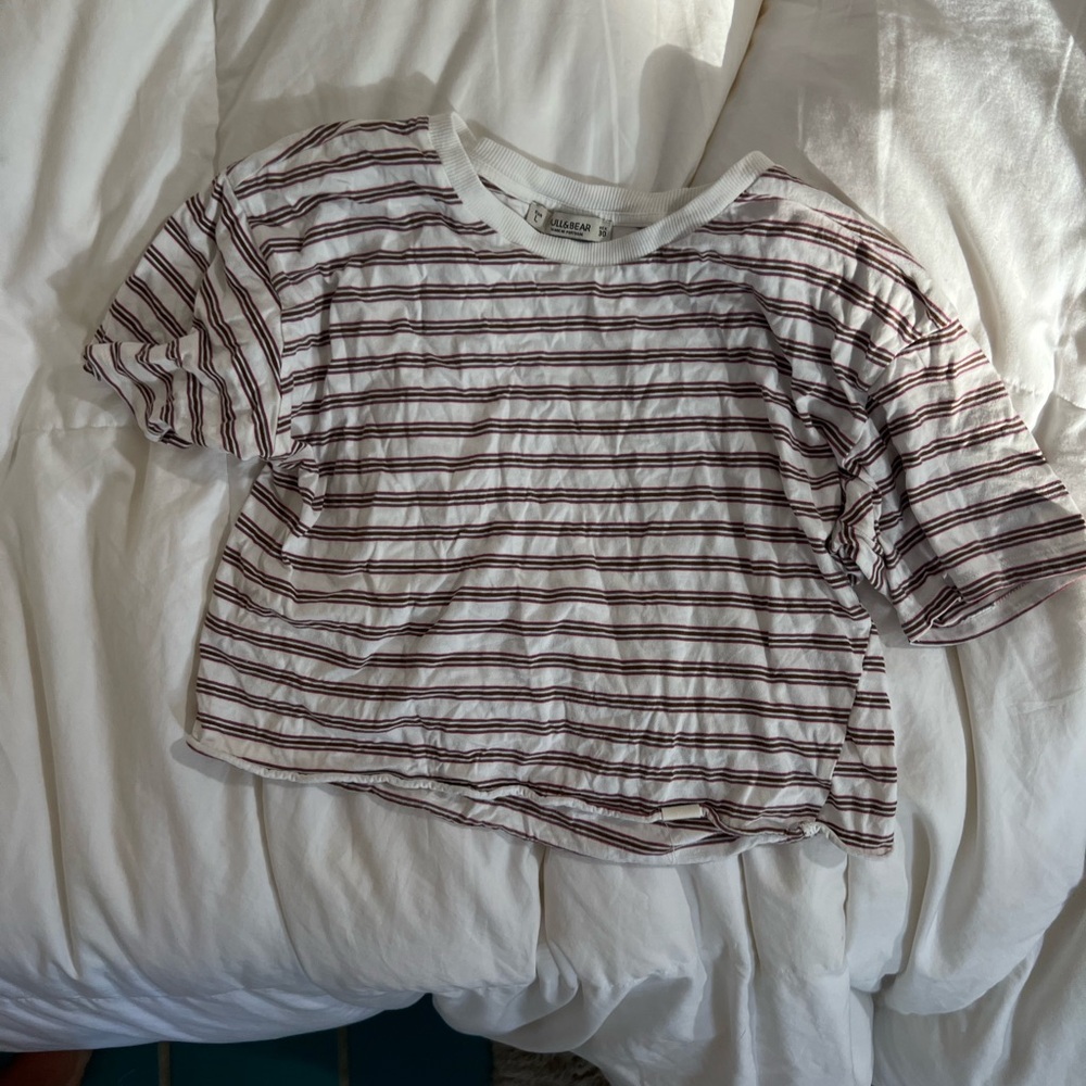 Pull & Bear cropped striped shirt